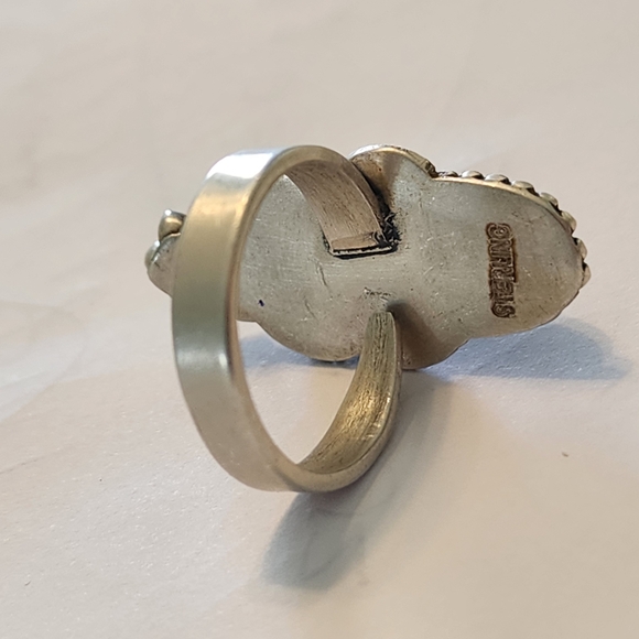 Golden Hills Turquoise Sterling Silver Floral Ring 7 And Up Adjustable Cowgirl - Picture 6 of 8